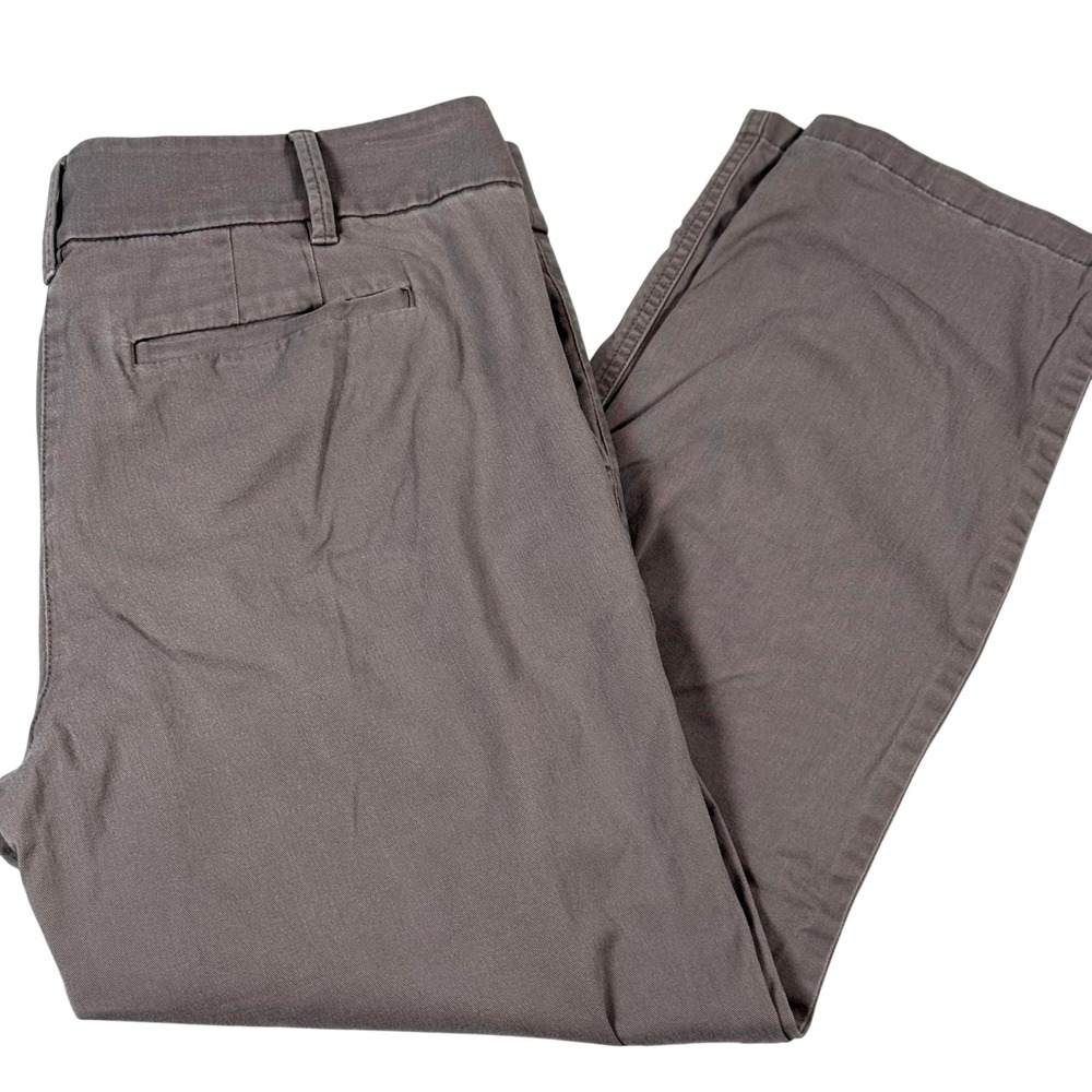J Crew Pants Womens 12β Gray Chino Straight Leg Ankle Pockets Stretch Neutral
